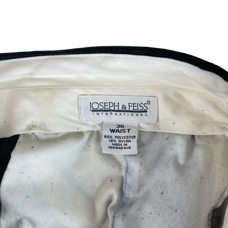 Pantalones de pana plisados Joseph & Feiss para hombre 36x34 negros elásticos de poliéster pesado Foto 3 de 3