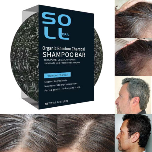 Solid Shampoo Bar Grey Hair Coverage Shampoo Bar Natural Charcoal Hair - Picture 7 of 12