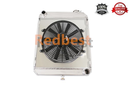 Radiador de 3 filas + funda + ventilador para camioneta Chevy C/K C10 C20 C30 K10 K20 K30 1960-1966 - Imagen 14 de 24