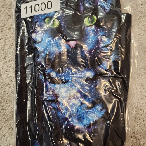 Womens Hybrid Galaxy Cat Graphic T Shirt space cat universe Black small - 第 8/8 張圖片