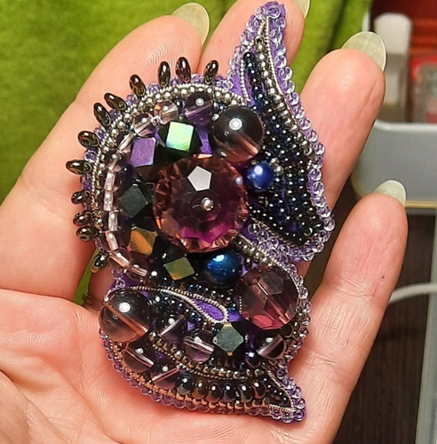 Crystal Art Beadwork kit for creating brooch BP-268C The Dragon - Picture 3 of 4
