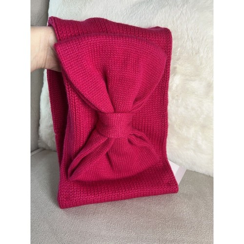 NWT Kate Spade Gathered Bow Neckwarmer Sweetheart Pink Knit - Picture 2 of 8