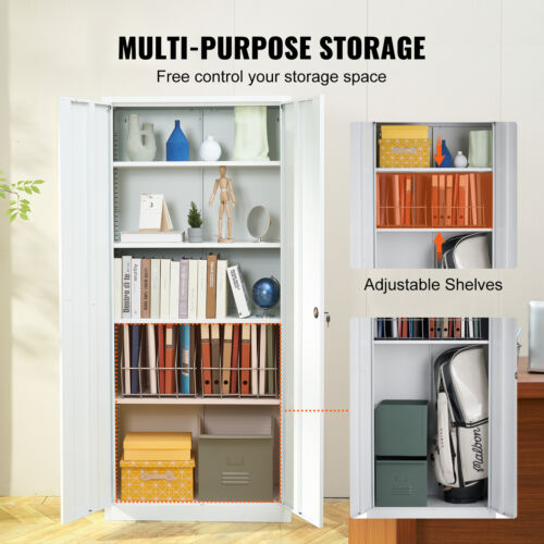 VEVOR Steel Storage Cabinet Office Home Lockable Cupboard Adjustable Shelves - Picture 3 of 12