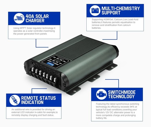 Battery Charger DC to DC 12V 40A MPPT System Kit Isolator Dual Atempower - Picture 5 of 13