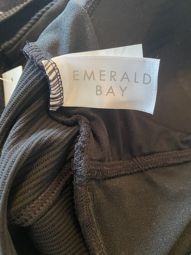 Emerald Bay Black One Piece Criss Cross Detail Swimsuit Size 8 NWT - Picture 7 of 8