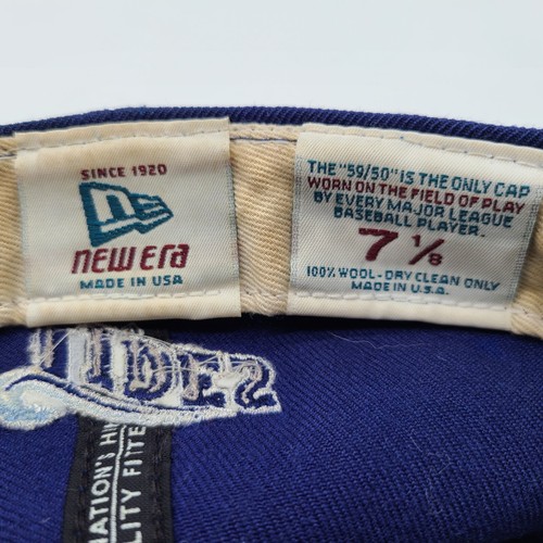 Vintage Norfolk Tides Blue New Era 5950 Fitted Size 7 1/8 100% Wool Hat Cap VTG - Picture 10 of 10
