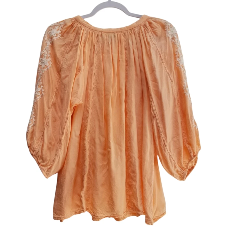 Blusa Melissa Odabash Coverup OS Talla Única Mujer Melocotón Bordado Agujero para Llaves Foto 2 de 4