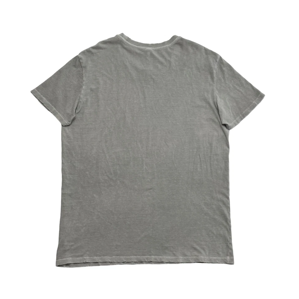 Camiseta Rara Chalk Performance Para Hombre Grande CrossFit Gimnasio Gris Lavado Borde Crudo Dobladillo Foto 2 de 2