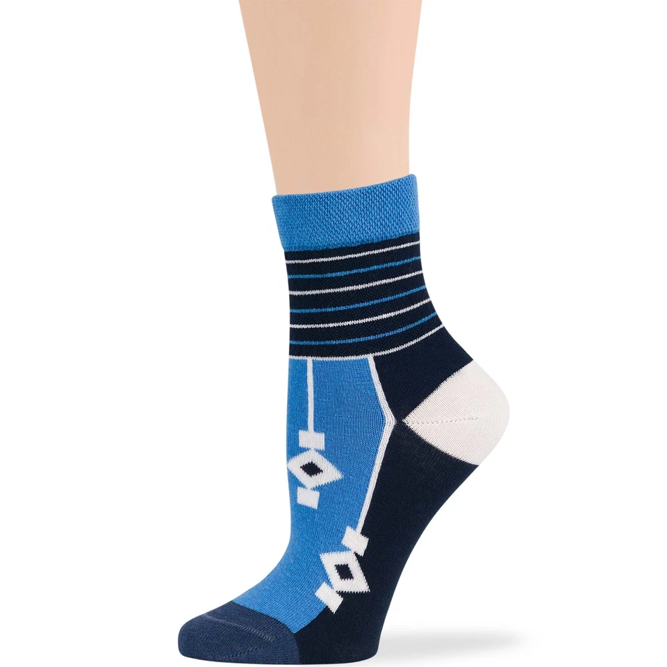 Calcetín de algodón para mujer diabético cuarto 4 pares mediano 9-11 índigo azul marino blanco Foto 4 de 4