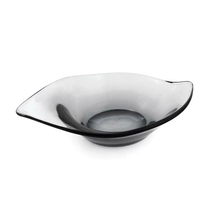 Vintage Heisey Art Glass Oval Bowl Town & Country in Dawn Smoke Mid Century