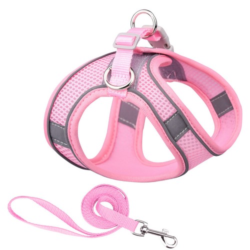 Cat Dog Pet Mesh Breathe Harness Adjustable Control Vest Dogs Reflective Leash - Picture 8 of 10