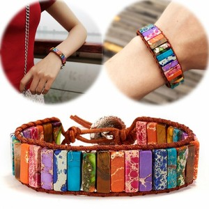 7-Chakra-Women-Bracelet-Handmade-Natural-Stone-Tube-Beads-Leather-Wrap-Bracelet