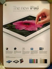 APPLE COMPUTER 2012 RETAIL POSTER NEW IPAD WITH STUNNING RETINA DISPLAY RARE 