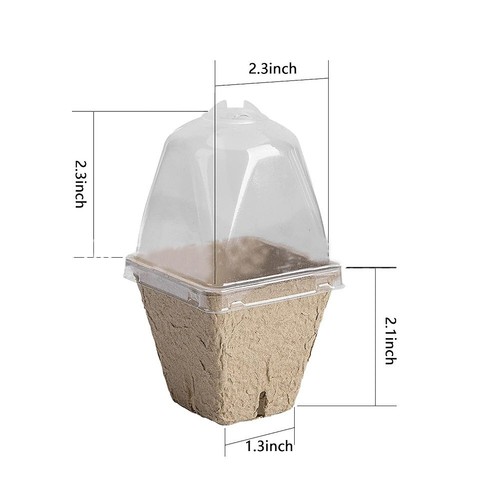 10pcs Biodegradable Paper Plant Pots With Humidity  Dome High Quality For Grow - Bild 11 von 13