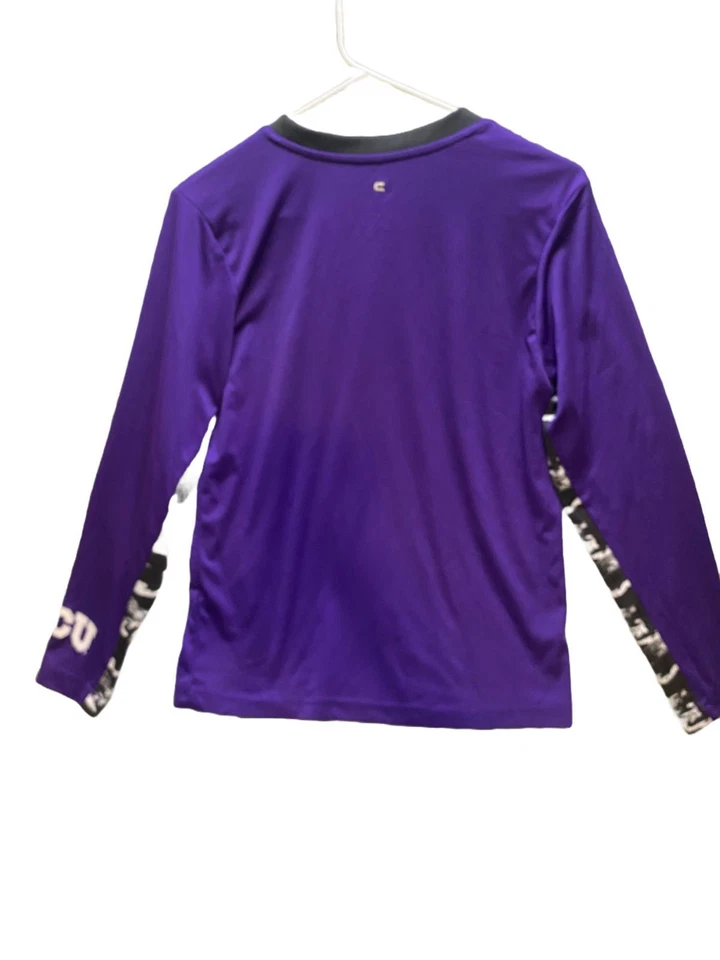 TCU Horned Frogs Shirt Youth Large Purple Colosseum Pullover Football Gear Boys - Image 2 of 4