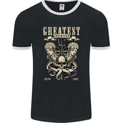 Trident Skull Scuba Diving Octopus Cthulhu Herren Ringer T-Shirt FotL