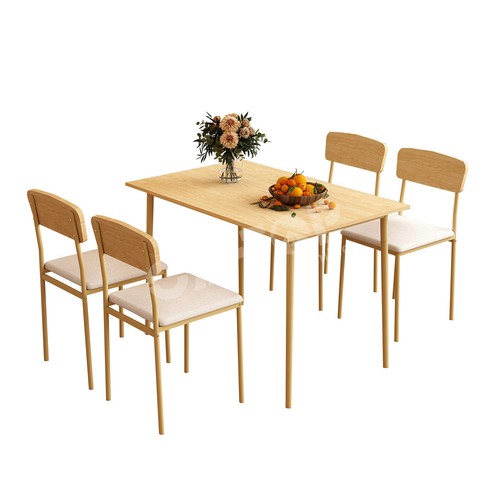 Dining Table Set 4 Chairs Kitchen Living Sitting Room Upholstered Seats 5 Piece - Picture 10 of 11