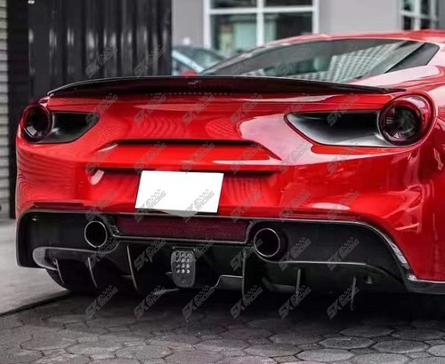 Fits 2016-2019 Ferrari 488 GTB Forged/Carbon Fiber/Gloss Black Rear Spoiler Wing - Picture 6 of 38