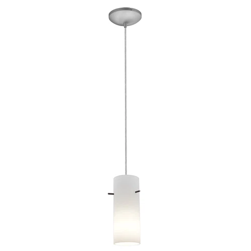 Access Lighting 28030-1C-BS/OPL Cylinder Pendant, 1-Light 100 Watts, Brushed - Picture 1 of 2