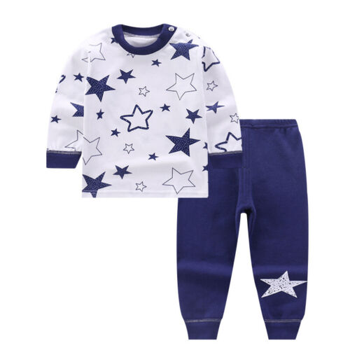 Boys Long Sleeves Sleepwear Pajamas Pyjamas Sets Casual Two Pieces Clothes 4-5T