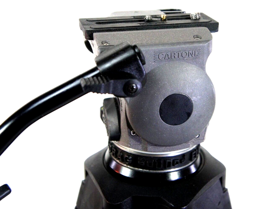 CARTONI FOCUS F100 CF CARBON TRIPOD SYS MIDSPR TDKN PL BAG TBAR SERVICED 26 Lbs! - Picture 2 of 15