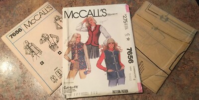 UNCUT McCall's ''Cut to fit'' misses vest 3 different styles #7656 sizes 8 thru12