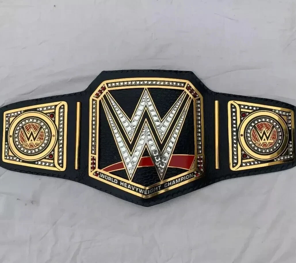 World Heavy Weight Championship Replica Title Belt 2mm Brass Black Adult Size