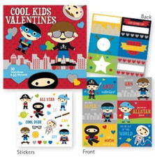 30 ct. Valentine's Day Exchange Cards - Cool Kids Valentines