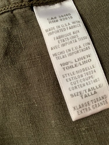 Juicy Couture Men Shirt XL thick linnen Green Khaki Vintage ! Made In the USA - Picture 6 of 12