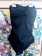 Navy Anne Cole Women's Twist Front Shirred One Piece Swimsuit Size 6 - 88 MSRP
