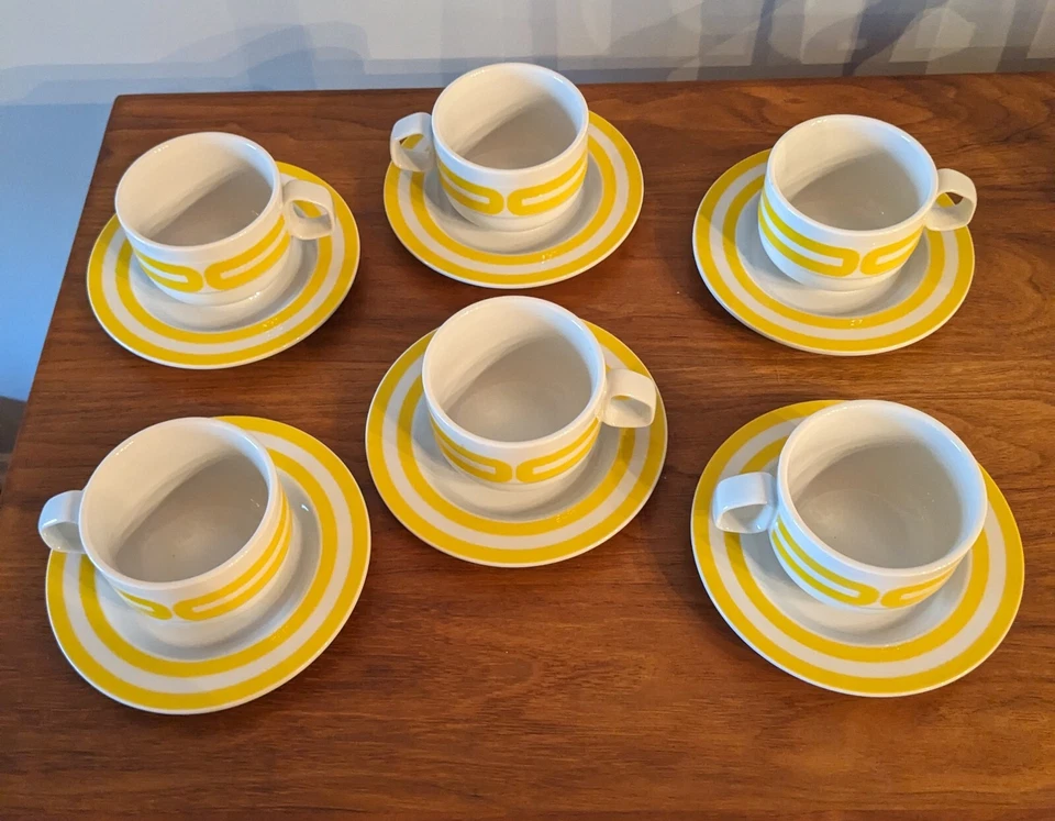 BOB VAN ALLEN PARA MIKASA AMARELO TANGENTE SEIS XÍCARAS E PIRES  - Imagem 3 de 4