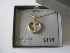 BRILLIANCE 10 KT Yellow Gold W/ Cross On Gold Filled Chain 18"