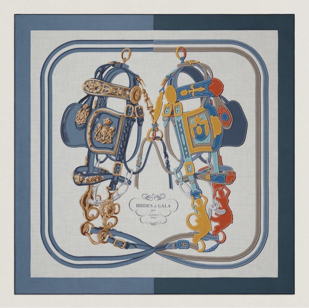 HERMÈS BRIDES de GALA スカーフトライアングルジェアン140 HERMÈS BRIDES de GALA スカーフトライアングルジェアン140