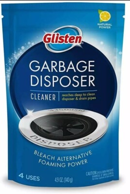 2X Bags 8 Uses Glisten Garbage Disposal Cleaner & Odor Eliminator Foaming Action