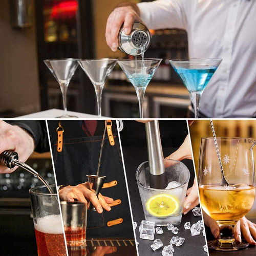 Juego De Bar Coctelera De Acero Inoxidable Bebida Martini Shaker Mix50 Receta - Picture 6 of 12