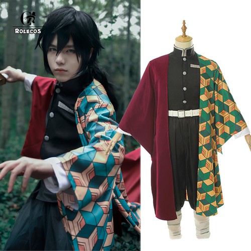 For Demon Slayer Kimetsu No Yaiba Tomioka Giyuu Cosplay Costume Long 