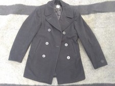 USN US Navy Wool Black Pea Coat Peacoat Size 36 R NICE