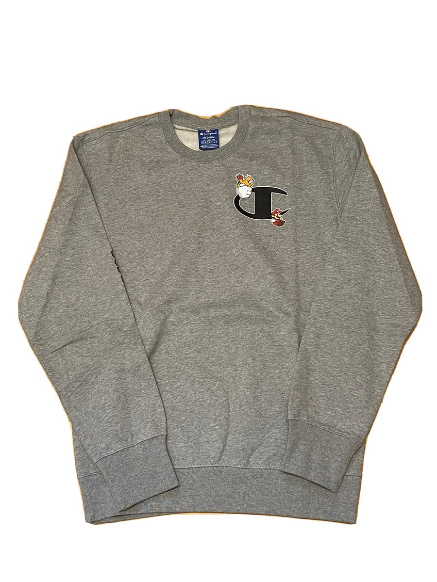 Champion x Super Mario Crewneck Sweatshirt Gray Men's Size