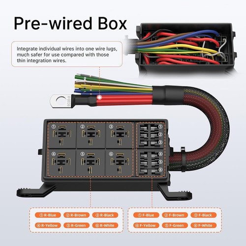 Universal 6 Way 12V Relay Box with Integrated Fuse Block - Durable & Safe Design - Picture 7 of 8