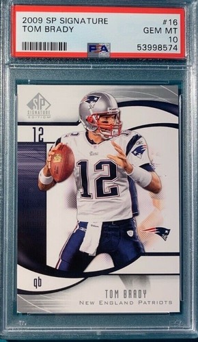 2009 SP Signature Football #16 Tom Brady PSA 10 - Picture 1 of 2
