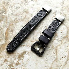 Black & Gray Embossed Band for Garmin Descent Mk3, Mk3i 43mm and X50i -A20B18