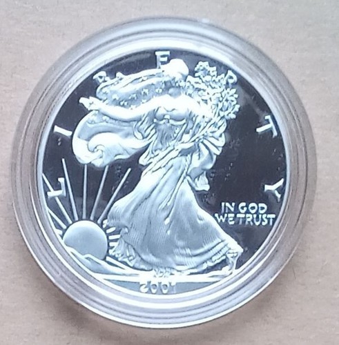 American Silver Eagle 2001 W PP. Original neuwertige Box mit Zertifikat.