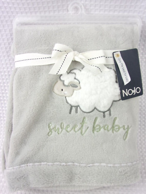 NoJo Rustic Farmhouse Plush Baby Security Blanket ''Sweet Baby'' w Lamb Lovey NWT