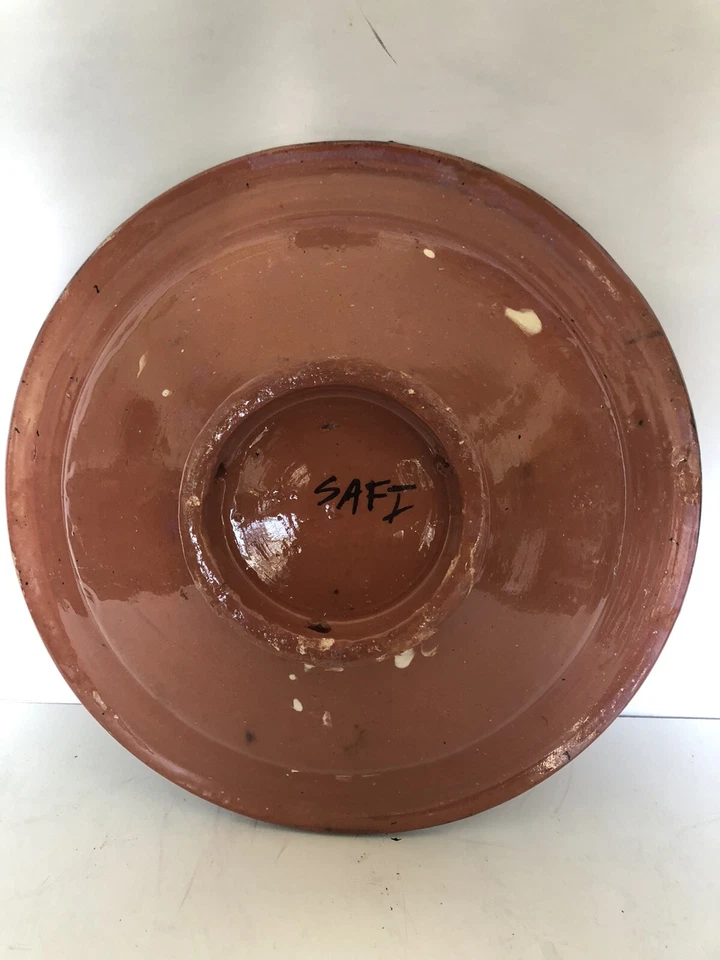 Vintage SAFI Large Ceramic Serving Dish Handmade In Morocco Good Condition - Image 4 of 4