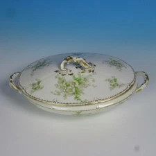 Ch Field Haviland GDA Limoges - Double Gold Flowers - Oval Covered Casserole