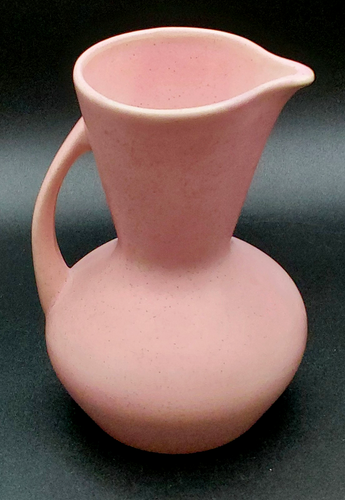 Vintage Laurel of California 5" Sahnekrug Muskat rosa gesprenkelter Hintergrund 50er