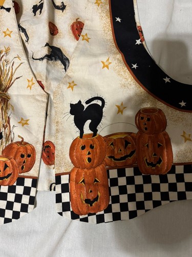 Halloween Witch Reversible Vest Punch It Broomzelda" Scarecrow Pumpkin Black Cat - Picture 2 of 6