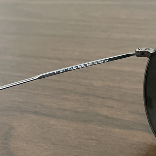 Ray-Ban RB3447 029 Round Metal Classic Green G-15 Lenses Gunmetal Frame 50mm - Picture 5 of 8