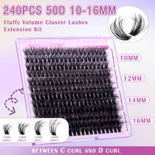 Fluffy Lash Extension Kit Lash Clusters Thick Individual Lashes 10-16mm Eyela... - Picture 2 of 7