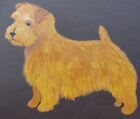 Norfolk Terrier Dog Faux Leather Desk Box Hand Painted 10" across x 6" height